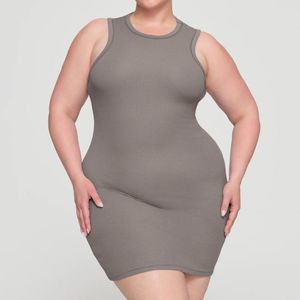 NWT SKIMS Cotton Rib Tank Dress in Smoke *Limited Edition* Size Small